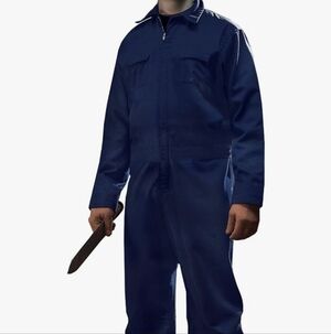 Men 2 Pcs Horror Killer Costume Knife Halloween Classic Jumpsuit Adult Outfits